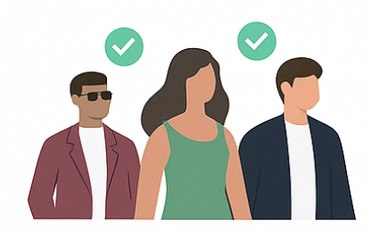 Illustration of models preparing to travel