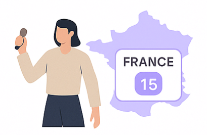 Illustration of a stylist entering France